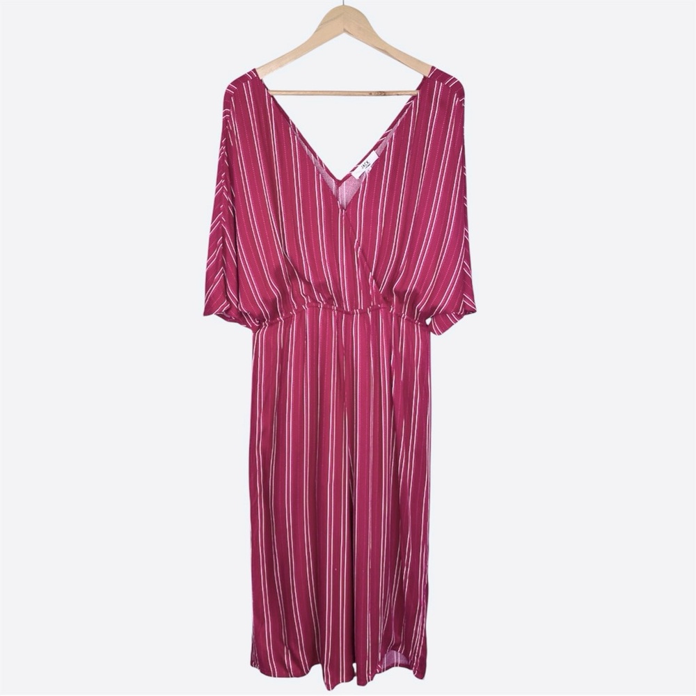 JACK by BB DAKOTA NWT It Takes All Stripes Wide Leg Jumpsuit - Red - Size L - Picture 2 of 6